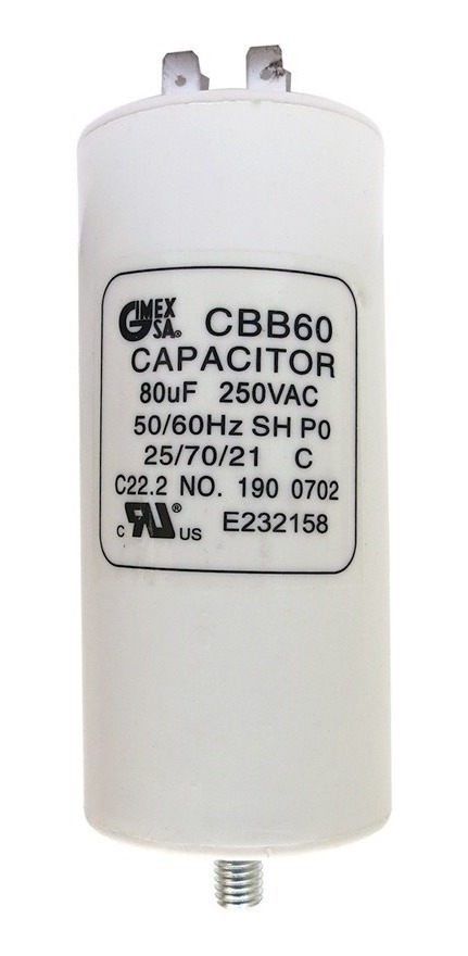 Capacitor Arranque Cbb60 250V 50X100Mm Uf80
