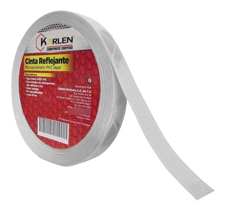 Cinta Reflejante Tipo Cristal Blanca 25Mmx50M