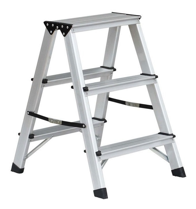 Escalera Doble De Aluminio 2X3 Escalones Plus