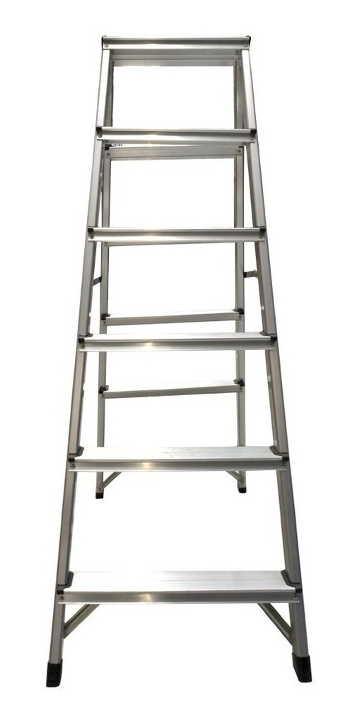 Escalera Doble De Aluminio 2X6 Escalones Plus