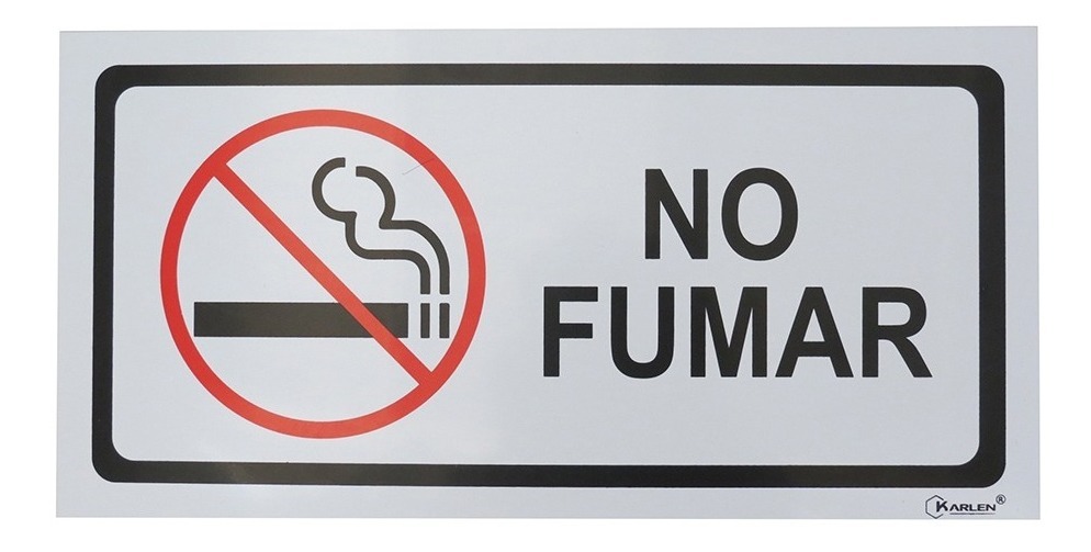 Señal  No Fumar  40X20Cm