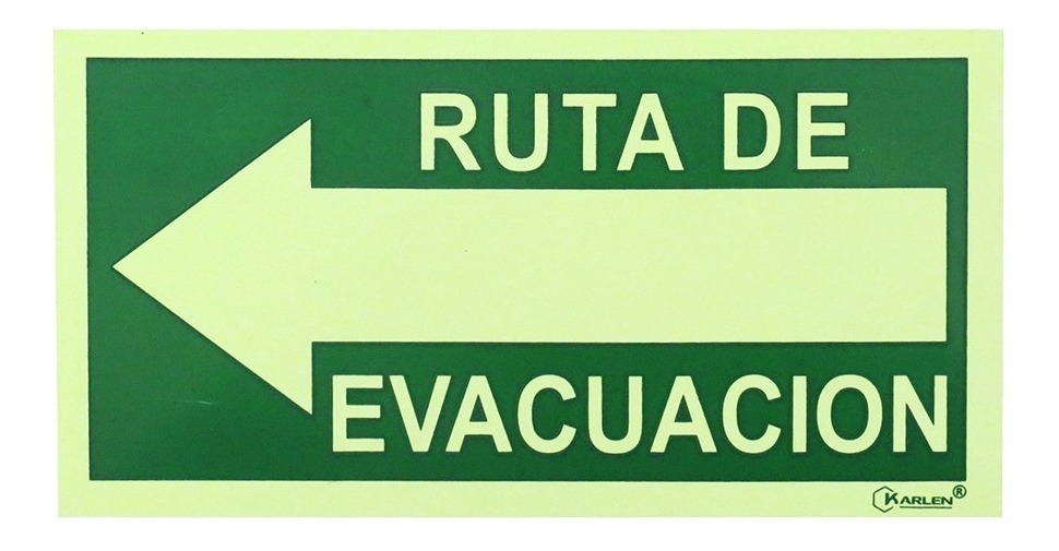 Señal  Ruta De Evacuacion  Izquierda 25X13Cm