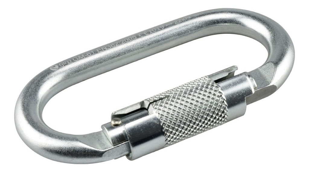 Mosqueton Aluminio Oval Con Seguro 25Kn Negro Gm-96