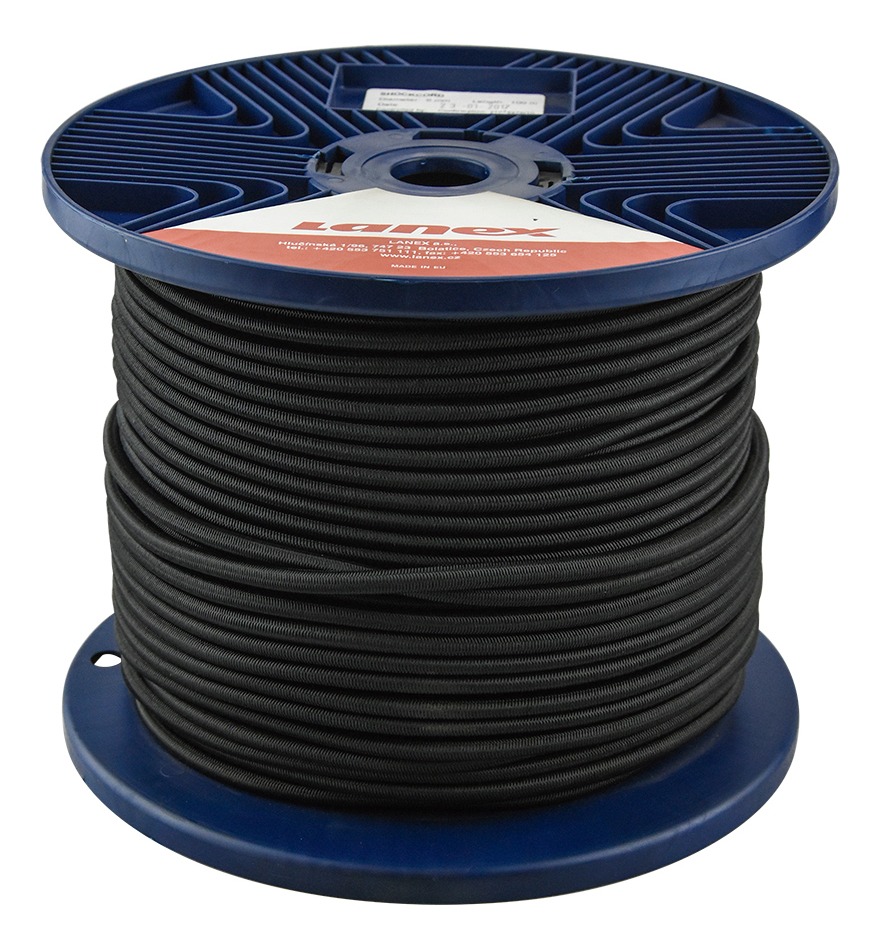 Cuerda Nautica Shock Cord 8mm Negro 100m G0801a100r