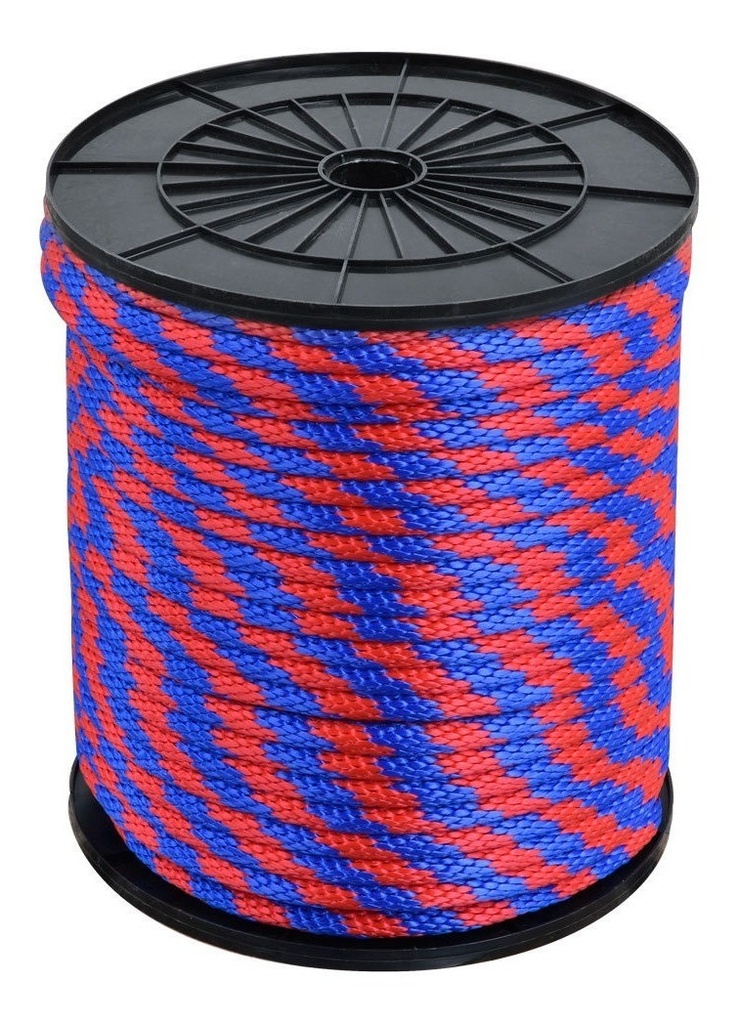 Cuerda Trenzada Polipropileno 1/4  Rojo/Azul 10Kg