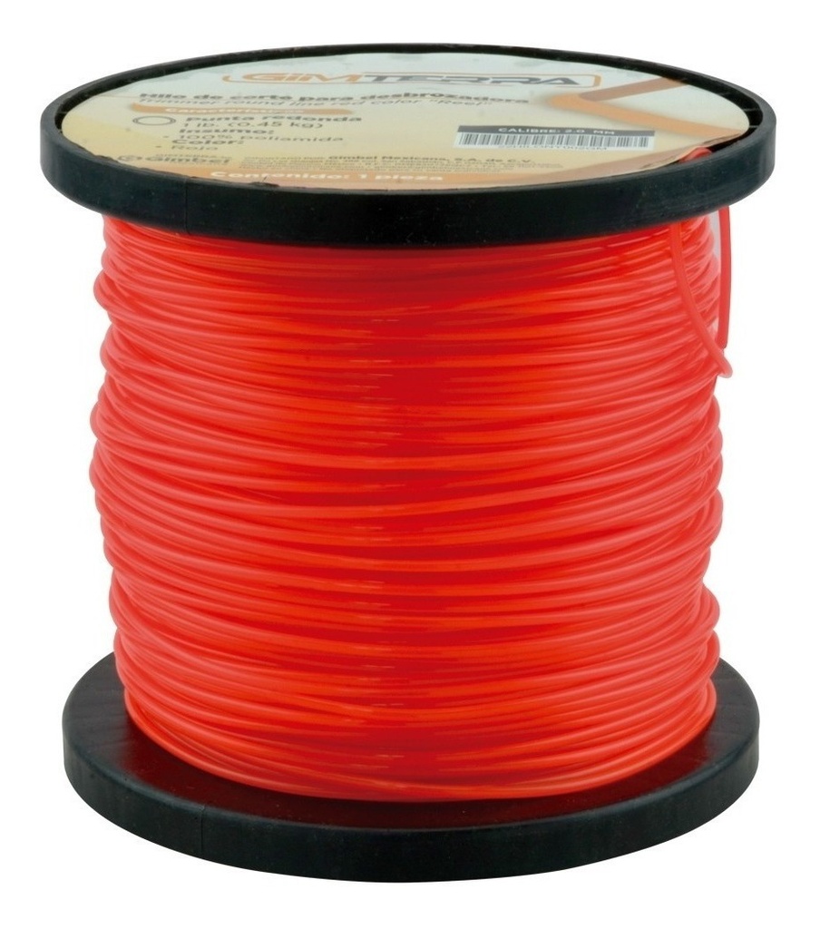Hilo Para Desbrozadora 2.65Mm 1Lb Rojo  Gim Terra