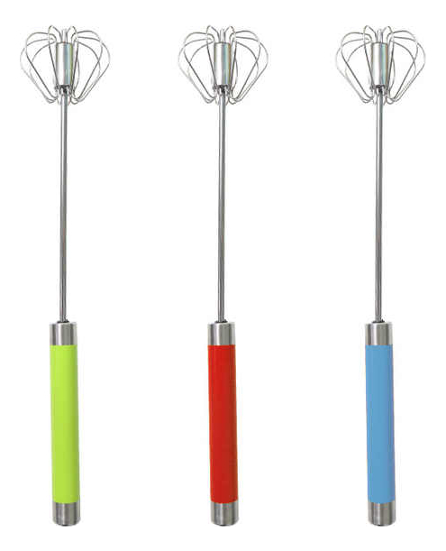 Batidor de globo a presión, varios colores 36 cm 120PZ  WEISCO.MX