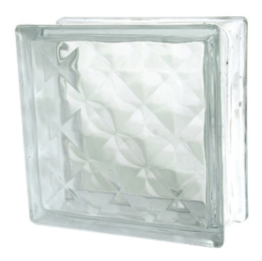 [GM-14BLOQUE005CH] Bloque De Vidrio  Diamante  19X19X8Cm (6 Piezas)