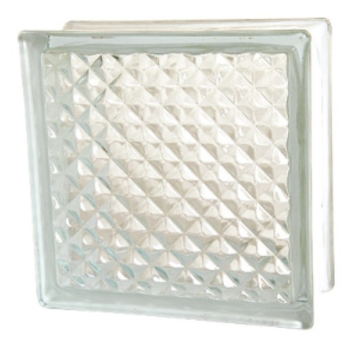 [GM-14BLOQUE006CH] Bloque De Vidrio  Lattice  19X19X8Cm (6 Piezas)