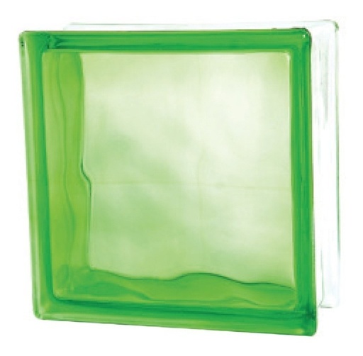 [GM-14BLOQUE008CH] Bloque De Vidrio  Nube Verde  19X19X8Cm (6 Piezas)