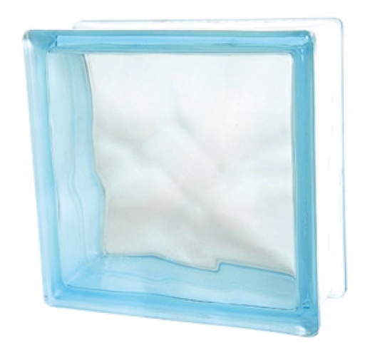 [GM-14BLOQUE011CH] Vidrioblock 19X19X8 Bloque De Vidrio  Nube Azul Celeste