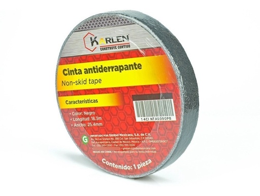 [GM-14CINTAS090PB] Cinta Antiderrapante 25.4Mmx18.3M 1  Negra
