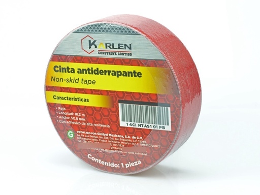[GM-14CINTAS101PB] Cinta Antiderrapante 50Mmx18.3M Roja 2