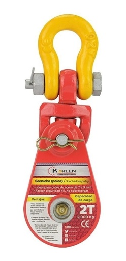 [GM-14GARRUC202CH] Garrucha (Polea) Sencilla 2 Ton S2121-2 Carga Nuevo
