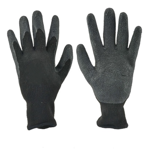 [GM-14GUANTE107CH] Guantes Recubierto Látex Corrugado 10 Negro El Mejor