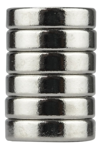 [GM-14IMANES057CH] Imanes Neodimio Redondos 12X3 Mm 6 Piezas Qj7245 El Mejor