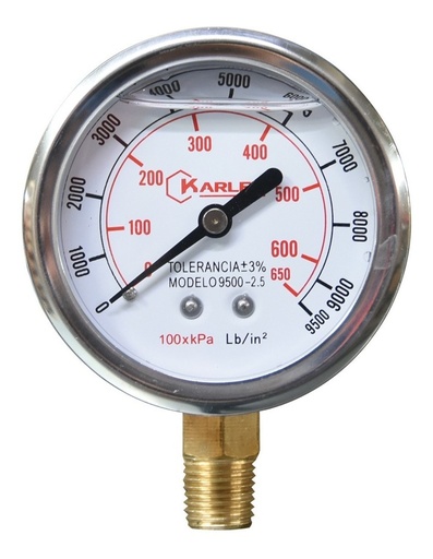 [GM-14MANOME078CH] Manometro Con Glicerina 9500Psi/G9500-2.5