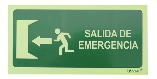 [GM-14SEGURI137KA] Señal  Salida De Emergencia Izquierda  Fotoluminiscente40X20