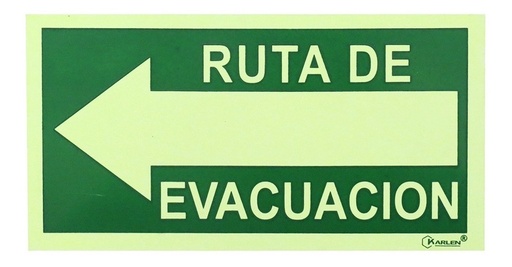 [GM-14SEGURI143KA] Señal  Ruta De Evacuacion  Izquierda 25X13Cm