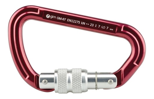 [GM-15BANDOL067HM] Mosqueton De Aluminio Tipo D Con Seguro 23Kn Gim-67
