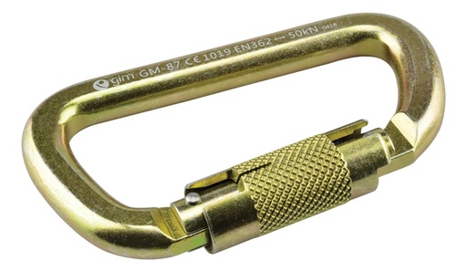 [GM-15BANDOL087HM] Mosqueton De Acero Tipo D Con Seguro 50Kn Gm-87