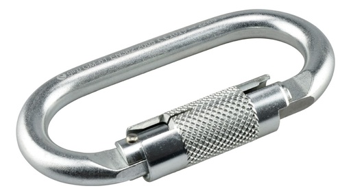 [GM-15BANDOL096HM] Mosqueton Aluminio Oval Con Seguro 25Kn Negro Gm-96