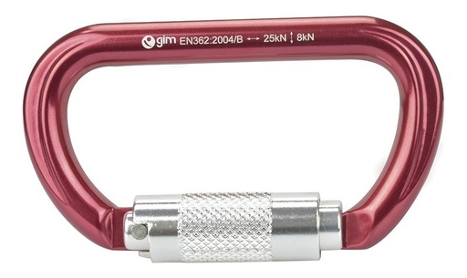 [GM-15BANDOL100HM] Mosqueton De Aluminio Tipo D Con Seguro 25Kn Gm-100