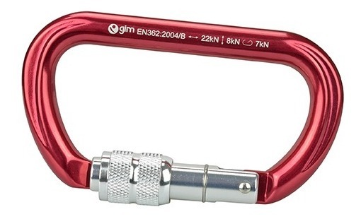 [GM-15BANDOL111NH] Mosqueton De Aluminio Tipo D Con Seguro 22Kn Gm-111