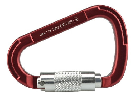 [GM-15BANDOL112NH] Mosqueton De Aluminio Tipo D Con Seguro 25Kn Gm-112