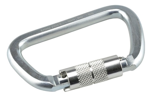 [GM-15BANDOL117NH] Mosqueton De Acero Tipo D Con Seguro 50Kn Gim-117