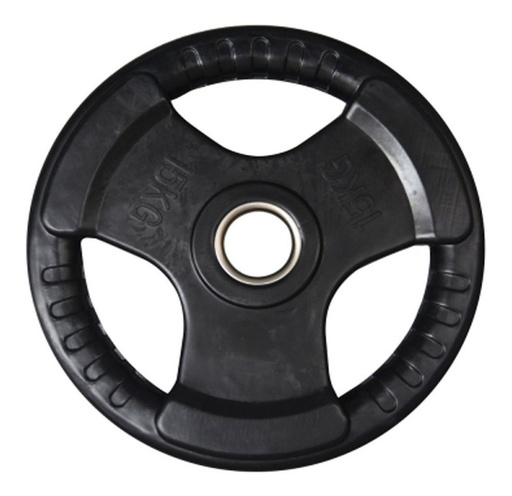 [GM-15GIMNAS428CH] Disco Goma Caucho Anillo Acero Barra Olimpica 15 Kg Gimbel