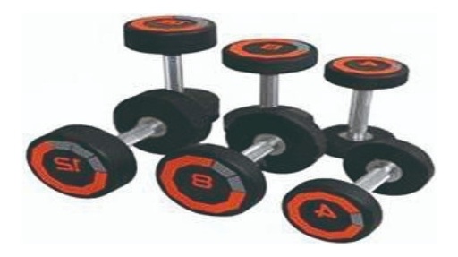 [GM-15GIMNAS457CH] 2 Mancuernas Profesionales De 18Kg, Negra Con Rojo, Gim