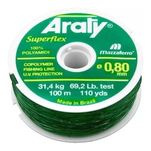 [GM-15HILONY044MA] Hilo De Pesca Verde Araty 100M .80Mm Deporte