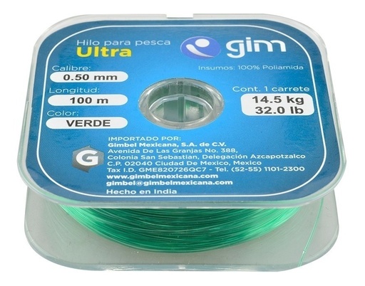 [GM-15HILONY718GI] Hilo De Pesca Verde Ultra 0.50Mm 100Mts
