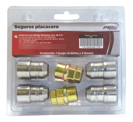 [GM-16TUERCA017CH] Seguro Placacero 2 Llaves 1/2 -20Rd Ford 190A