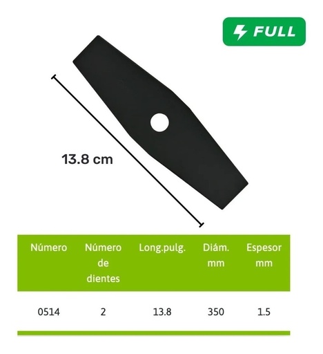 [GM-22DISCOS004CH] Disco Para Desbrozadora 2 Dientes 350X1.5X25.4Mm 0514 Nuevo