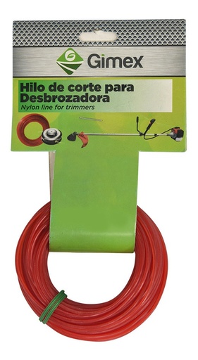 [GM-22HILONY010SD] Hilo Para Desbrozadora 1.60Mm (.065) 15M Rojo