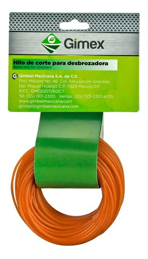 [GM-22HILONY024SD] Hilo Para Desbrozadora 2.40Mm (.095) 15M Naranja